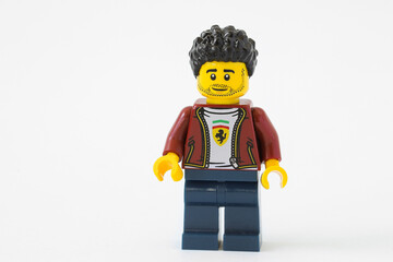 Naklejka premium Lego Ferrari man driver minifigure