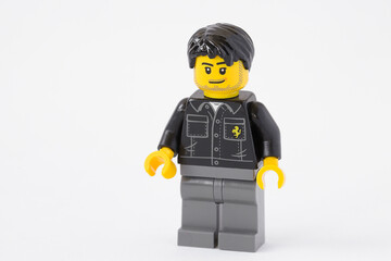 Naklejka premium Lego Ferrari man driver minifigure