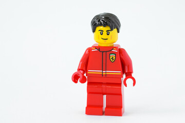 Naklejka premium Lego Ferrari man driver minifigure