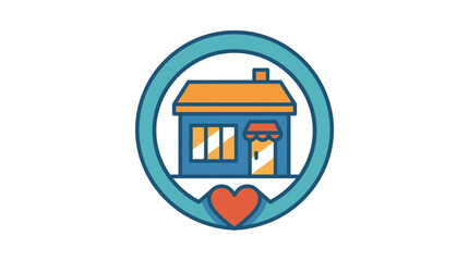 Obraz premium Minimalist Flat 2D Storefront Icon for Small Business Saturday Local Shop Facade Design in White Space