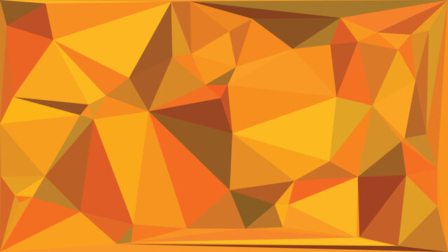 Warm sunset orange and brown geometric low poly vector background with abstract mosaic design