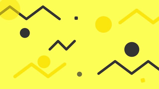 vibrant yellow dynamic energy shapes abstract vector animation