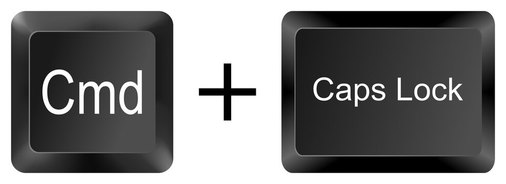 cmd command caps lock computer keyboard shortcut key button 3d icon symbol sign isolated on white background