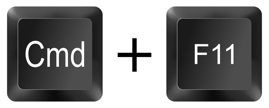 cmd command f11 computer keyboard shortcut key button 3d icon symbol sign isolated on white background