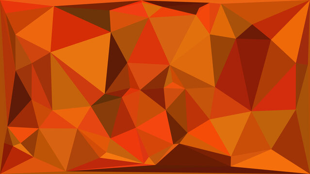 Abstract geometric background with vibrant orange triangular shapes in a modern low poly style
