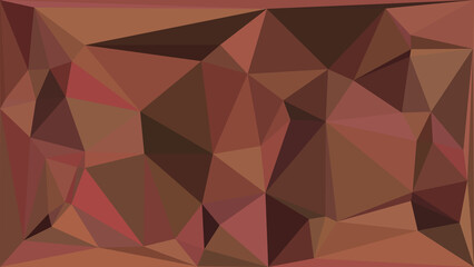 Fototapeta premium Warm brown abstract geometric low poly background featuring triangular shapes for creative design.
