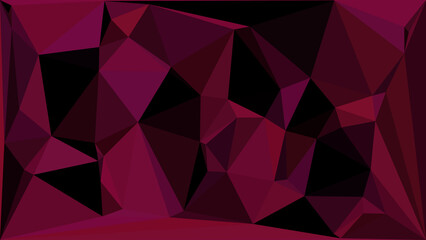 Fototapeta premium Abstract geometric dark magenta background with low poly triangles for modern digital design.