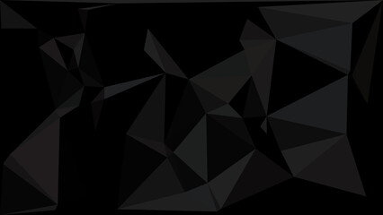 Fototapeta premium Minimalist dark black geometric background with subtle low poly triangle shapes and texture