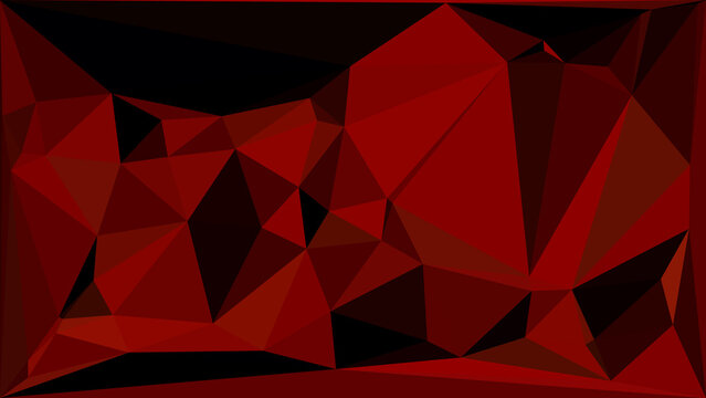 Vibrant red low poly background featuring geometric triangular pattern for creative projects