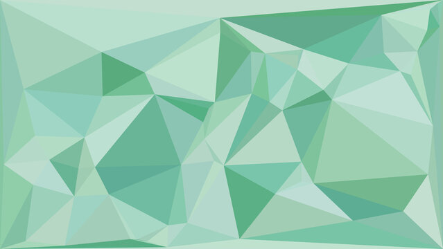 Abstract geometric background with soft mint green triangular shapes and low poly pattern design