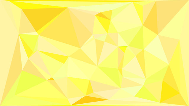 Bright yellow abstract geometric background with low poly triangular pattern design element