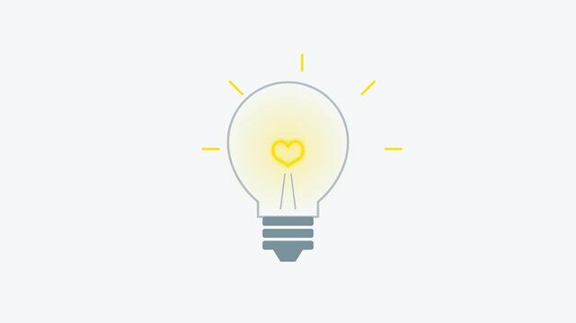 creative business idea innovation heart lightbulb animation