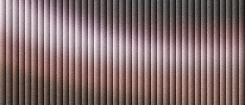 Industrial corrugated metal texture with vertical ridges, brushed steel surface with soft light reflections. Metallic wall panel background for architectural design and construction projects.