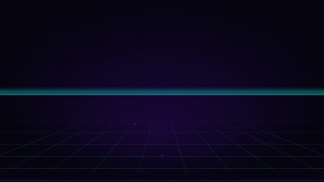 cyber grid perspective tech motion graphic background