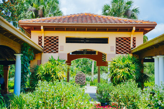 The landscape of Bok tower garden in lake wales of Florida