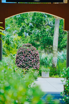 The landscape of Bok tower garden in lake wales of Florida