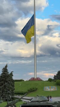 Ukrainian flag in Kyiv
