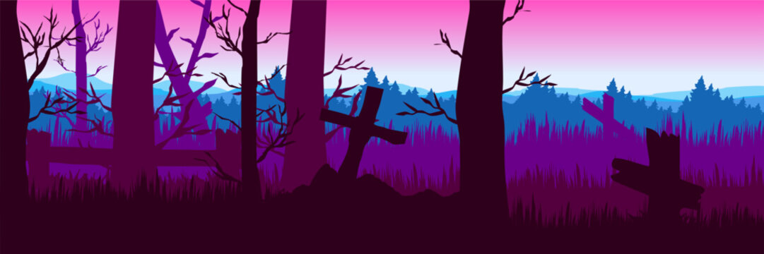 Moody forest silhouette backdrop for creative digital campaigns