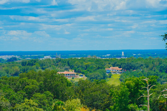 The landscape of Bok tower garden in lake wales of Florida