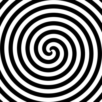 abstract spiral pattern of black and white stripes
