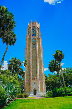The landscape of Bok tower garden in lake wales of Florida