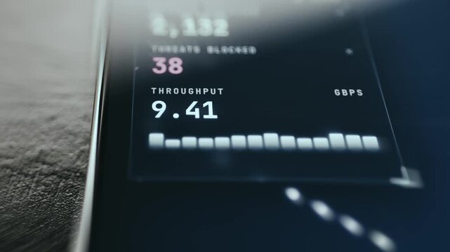 Interface showing a network throughput of 9.52 GBPS
