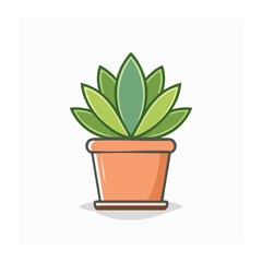 Fototapeta premium Flat design illustration of a potted succulent plant