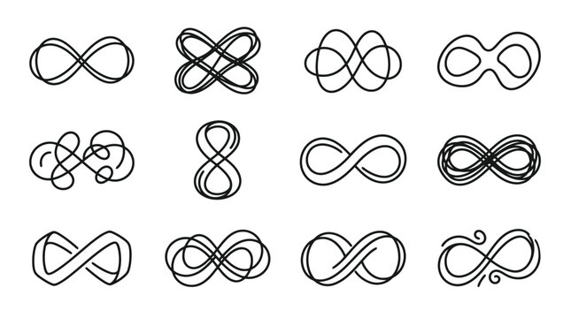 Collection of various infinity loop designs.