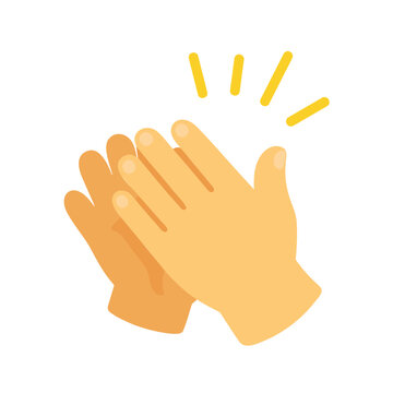 Applauding hands with action lines creating a visual representation of clapping and cheering