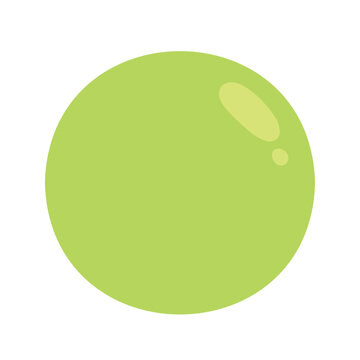 Simple light green circle with shiny spot reflecting light, isolated on white background