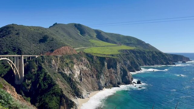 Bixby Creek Bridge Over California Coastal Cliffs