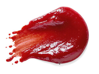 Fototapeta premium Red Jam or Sauce Smear On White