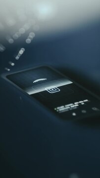 Smartphone interacting with NFC tag for wireless data transfer