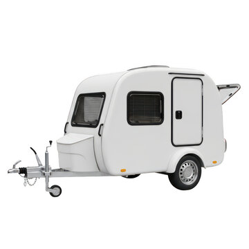Compact travel trailer with a sleek, modern design