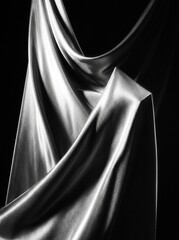 Fototapeta premium Elegant Draped Fabric in Black and White