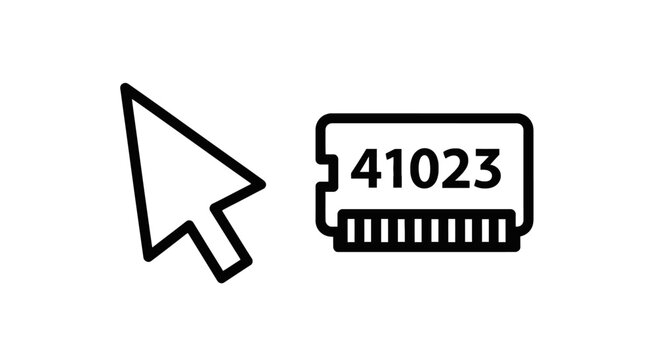 Computer cursor arrow selecting a memory ram module icon representing digital data processing and hardware configuration for technical computing concepts