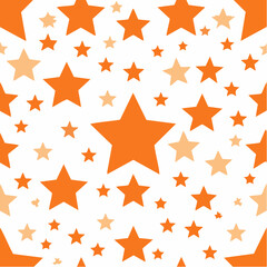 Fototapeta premium Seamless Pattern of Orange Stars on White Background