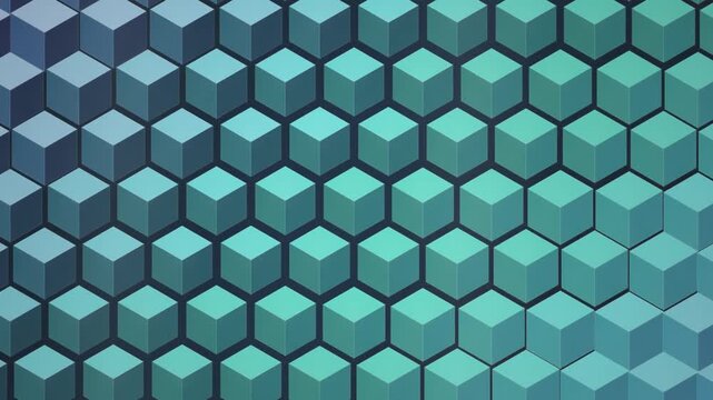 Gradient Teal and Purple 3D Cube Geometric Background