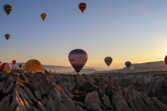 Hot Air Balloons Over Cappadocia at Sunrise