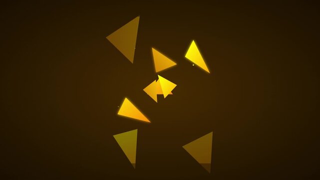 energetic orange yellow abstract polygon shattering loop