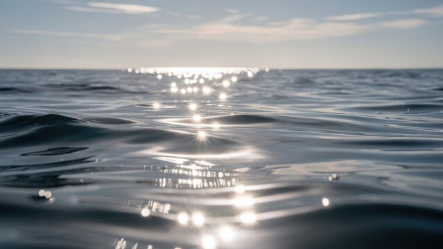 Sunlight Glittering on Ocean Waves