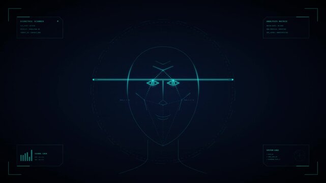 facial recognition ai scanner hud biometric loop