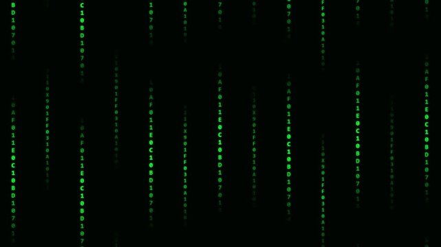 futuristic data stream binary code vector motion background