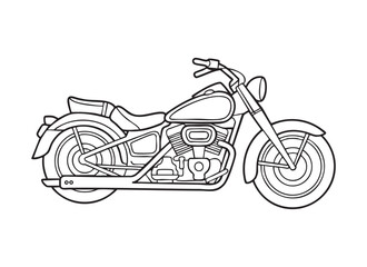 Simple classic motorcycle outline isolated on a white background minimalist vector illustration. © Maruf