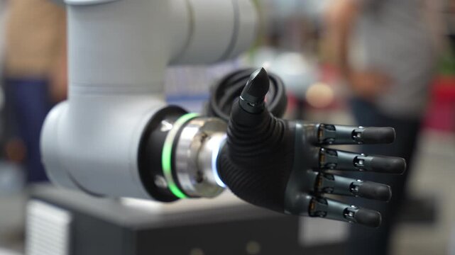 Humanoid Robot Hand Showcasing Advanced Artificial Intelligence Technology