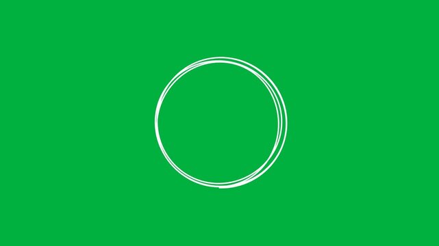 White Sketch Perfect Circle Multi Loop Highlight Target Overlay Green Screen