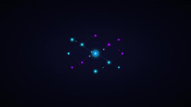 glowing ai neural network nodes abstract vector loop