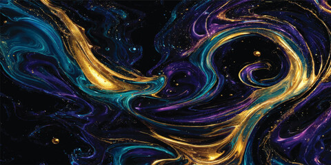 Obraz premium Abstract colorful fractal spiral wave fluid background illustration with flowing blue 3D abstract patterns, liquid texture, artistic waves and curved ripple design wallpaper