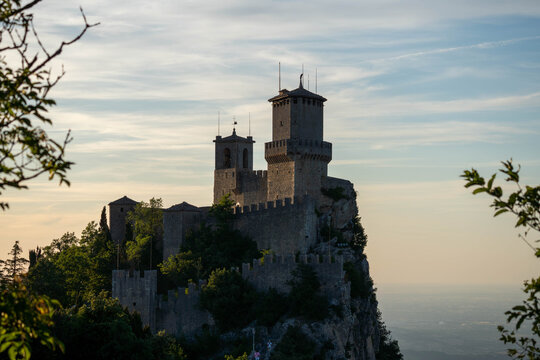 castle in the sunset