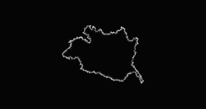 Sketch Evora outline map animation - smooth progressive reveal
